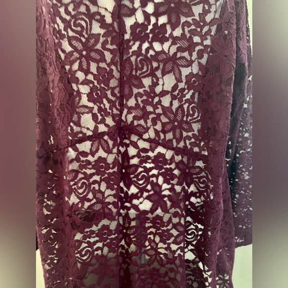 Lane Bryant 22/24 Sheer Floral Lace Blouse Tunic Gorgeous Detailed Design - Picture 9 of 11